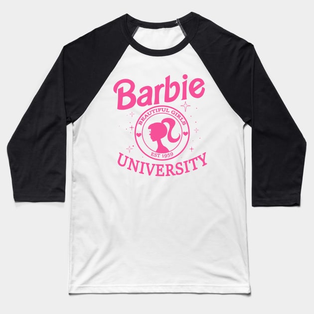 Barbie University Baseball T-Shirt by Bycatt Studio